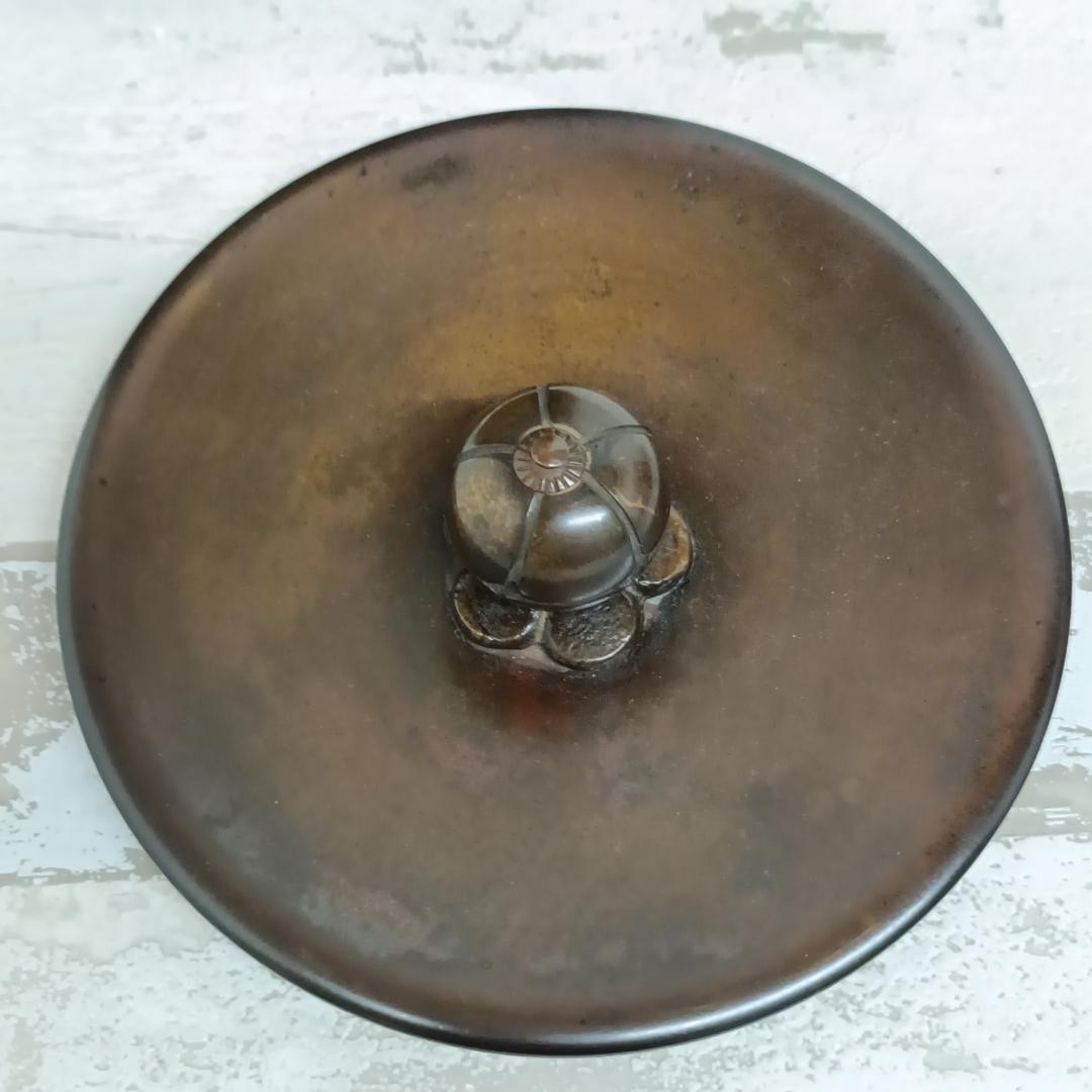 K102 茶道具 筒糸目釜 竹地紋 橋本辰敏 共箱 鉄釜 鉄製 銅製