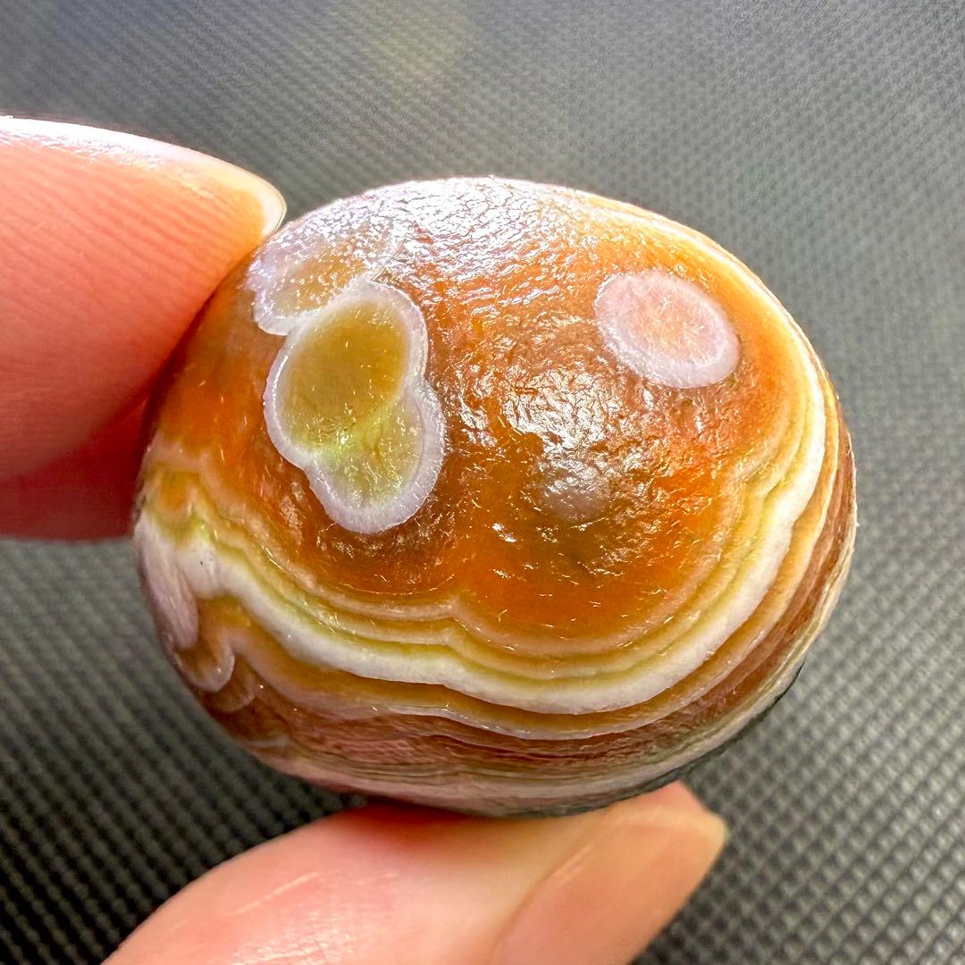 ゴビアゲート ゴビ瑪瑙 原石 桜色天眼 鉱物 天然石 46.9g 1513 ゴビ