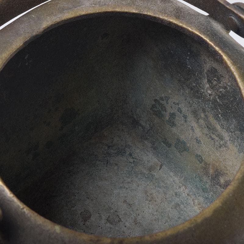 中国 古銅 饕餮文 持ち手付 墨壷 透かし蓋香炉 V R8871 - メルカリ