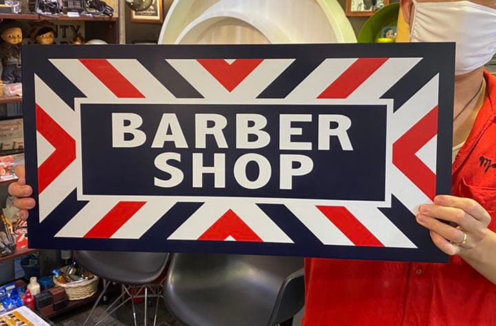 MARVY JAPAN 『BARBER SHOP』 メタルサイン 理容室 看板