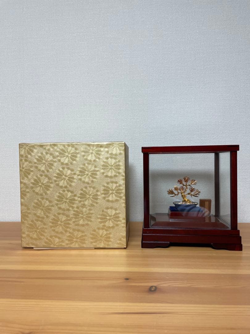 金属製 盆栽風 福松 ガラスケース付き