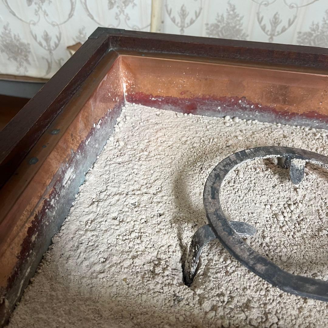 アンティーク】昭和レトロ 木製 関東火鉢 長火鉢 引き出し付 囲炉裏 古道具