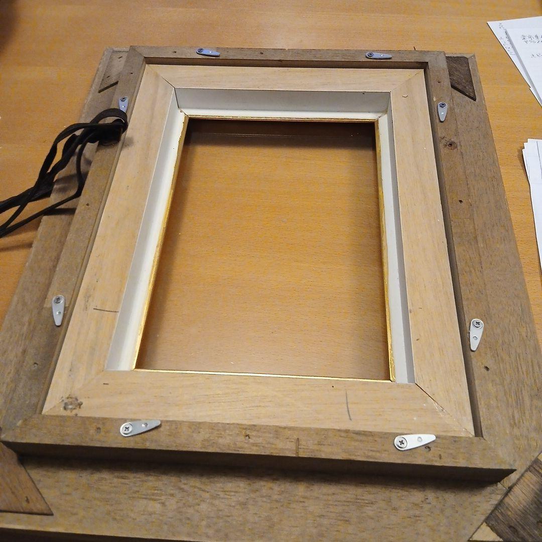 木製フレーム 陶器抽象画