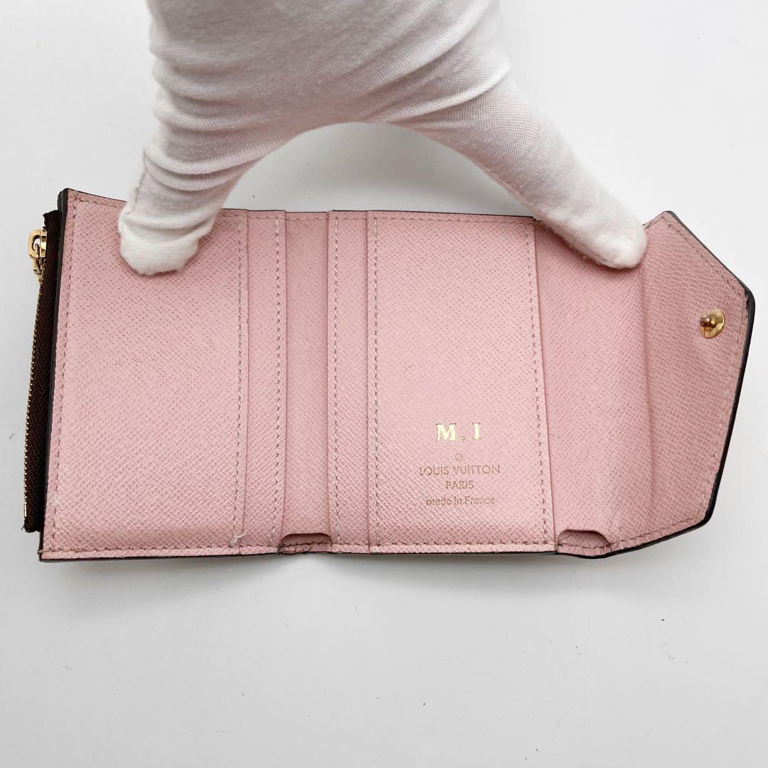 ルイヴィトン ポルトフォイユ ゾエ モノグラム ピンク 三つ折り財布