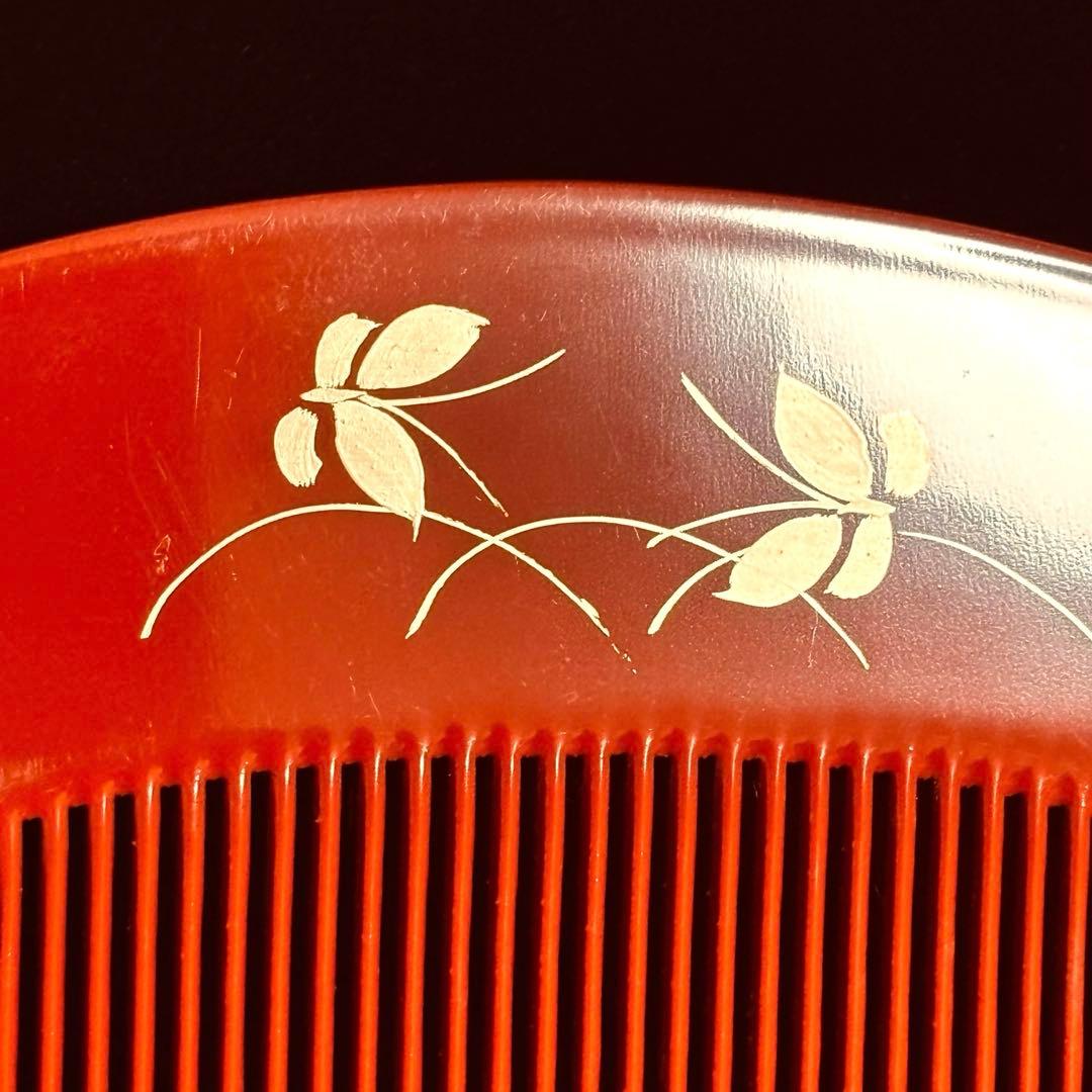 かづら清老舗　櫛　簪　笹　純金本漆蒔絵　銘あり　箱付き　京都