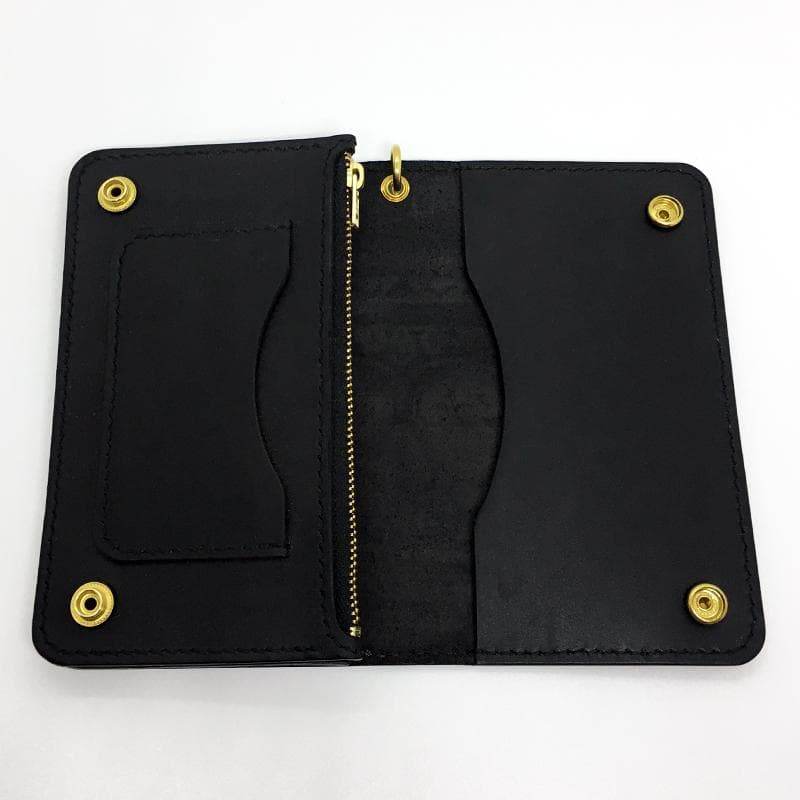 ミドルトラッカーウォレット 真鍮 ★メキシカンスカル&ローズ★