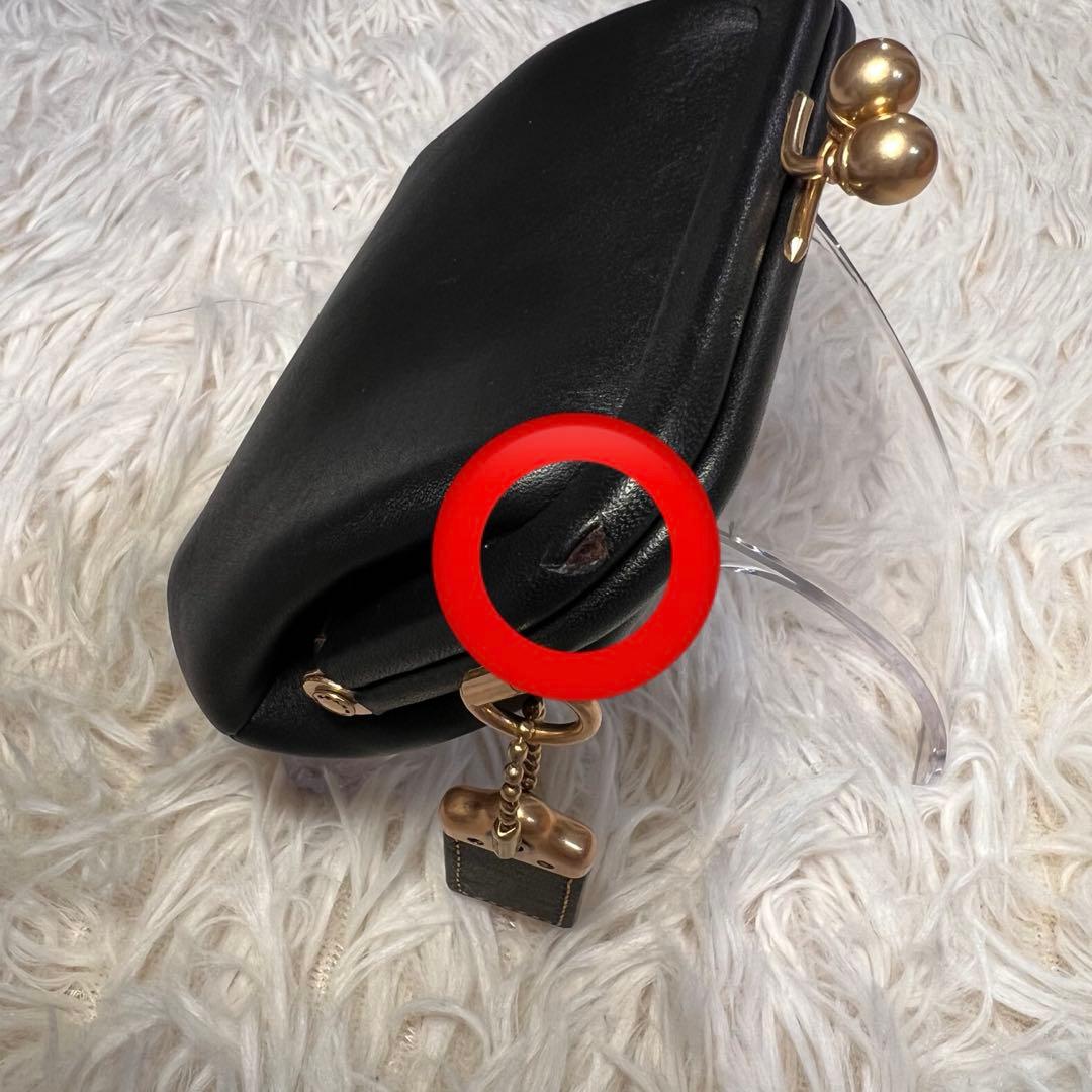 新品・未使用　※難あり　COACH キスロック ケース　がま口財布　レザー