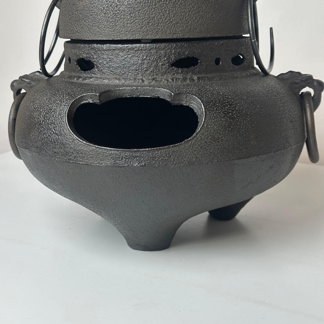 唐松地文 肩衝釜 釜師 佐藤清光 茶道具 送料無料