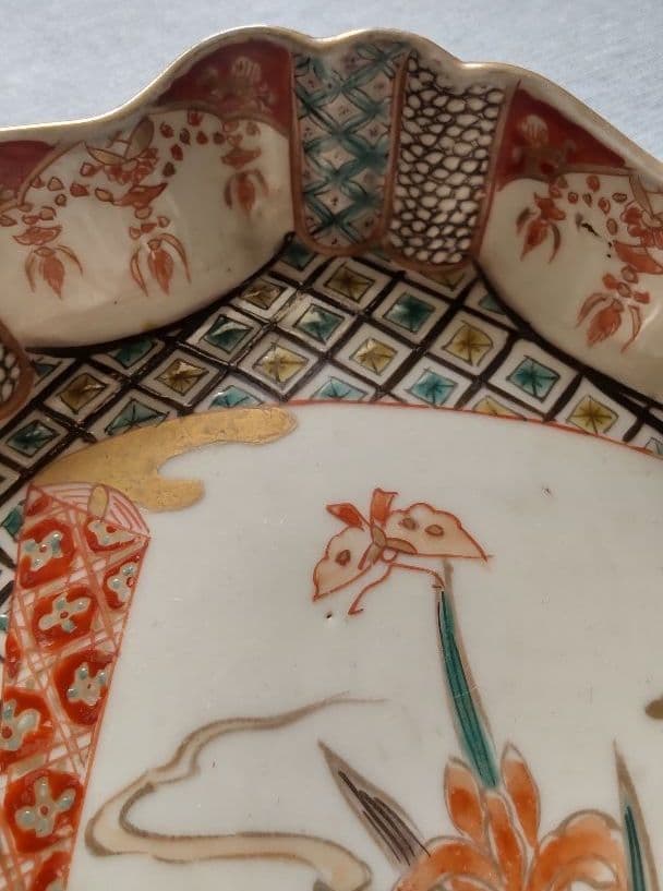 江戸幕末＊明治＊骨董＊時代物！金彩色絵皿＊飾り皿として