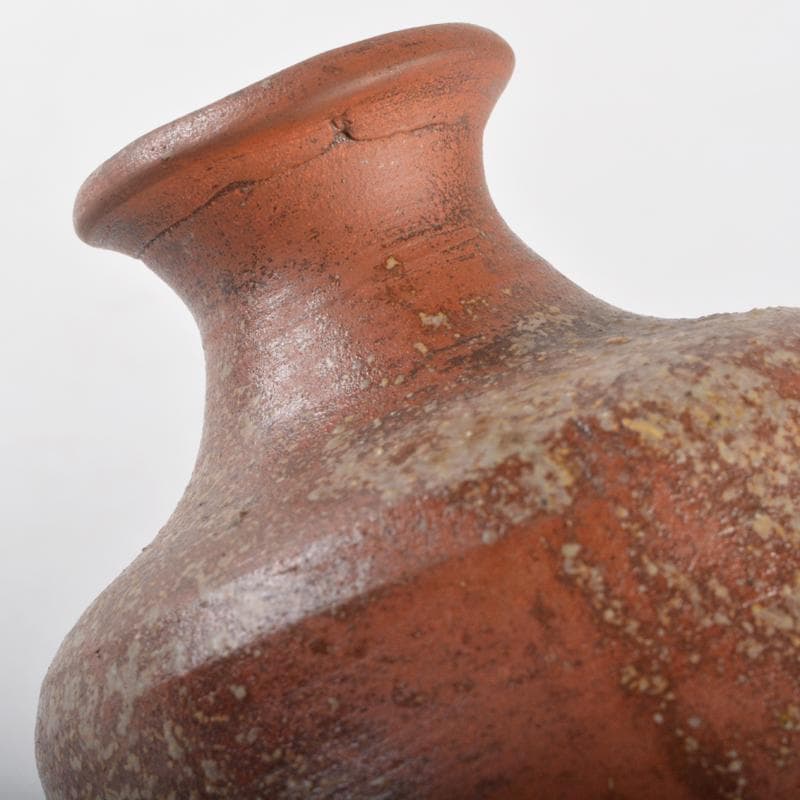 備前焼　人間国宝　金重陶陽造　手造徳利　共箱　M　R5406