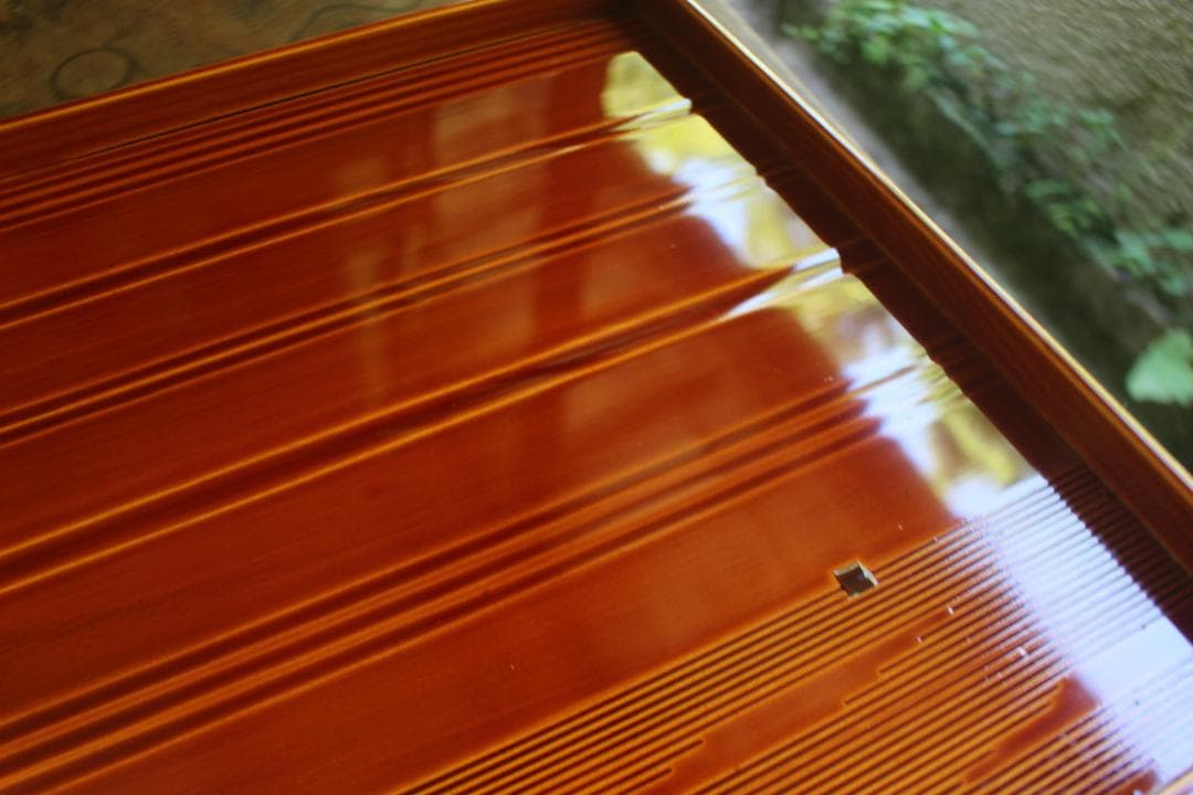 デッドストック！春慶塗の入れ子四方折敷大中小セット（検懐石盆お盆お膳