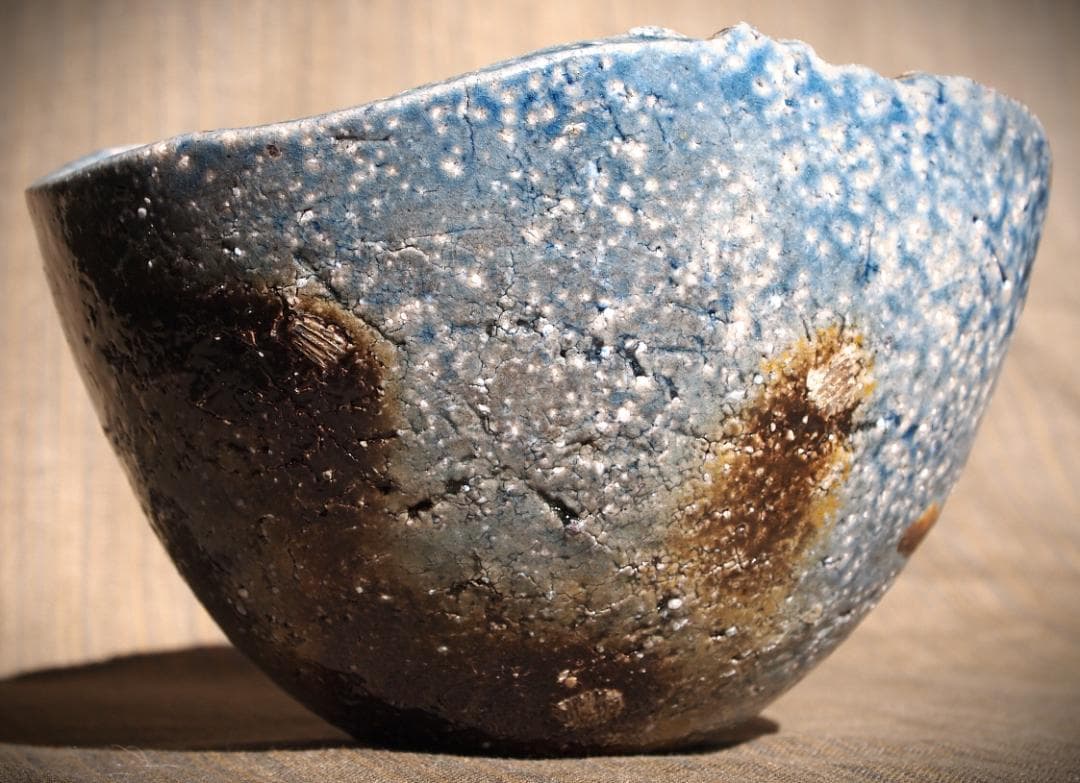 人気作家☆大岩智之【師：隠崎隆一】☆黒備前茶碗☆共箱