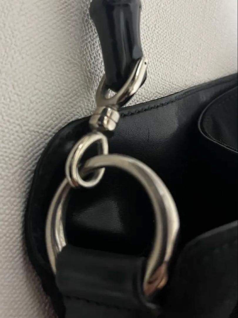 GUCCI 黒　バンブーハンドル　2WAY ハンドバッグ　ショルダーバッグ　美品
