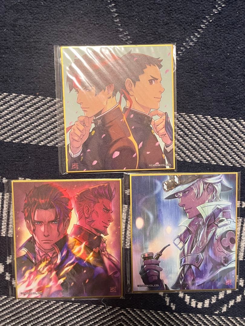 大逆転裁判1＆2 塗和也描き下ろしミニ色紙全3種 大逆転