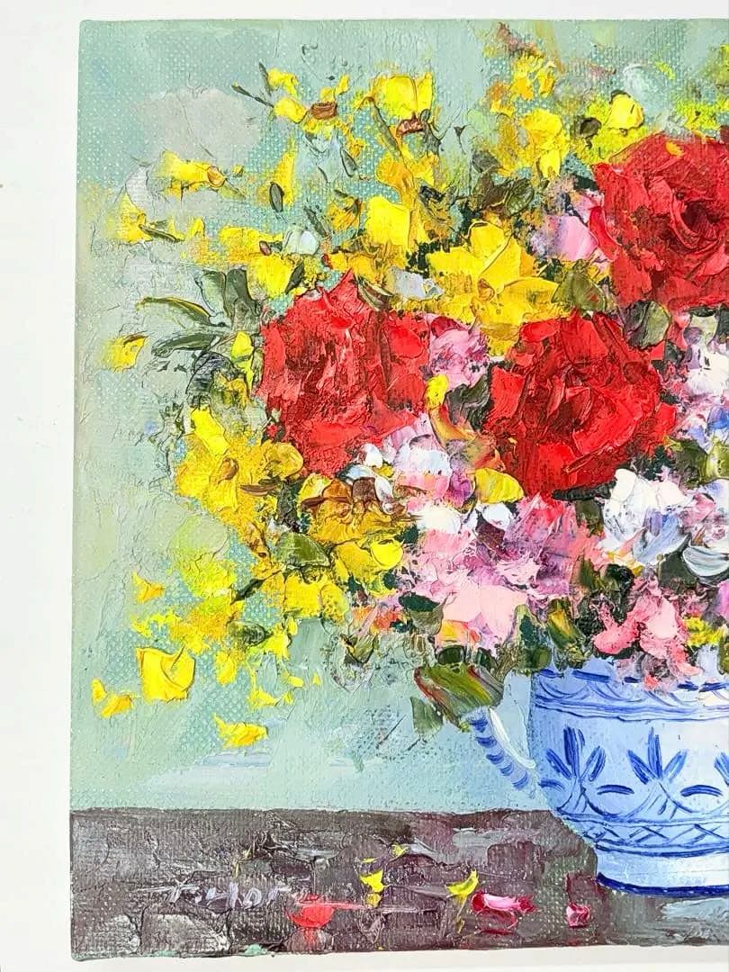 「薔薇」 　堀哲夫 【肉筆】油絵 油彩画 絵画 日本画 アート 花 直筆サイン有