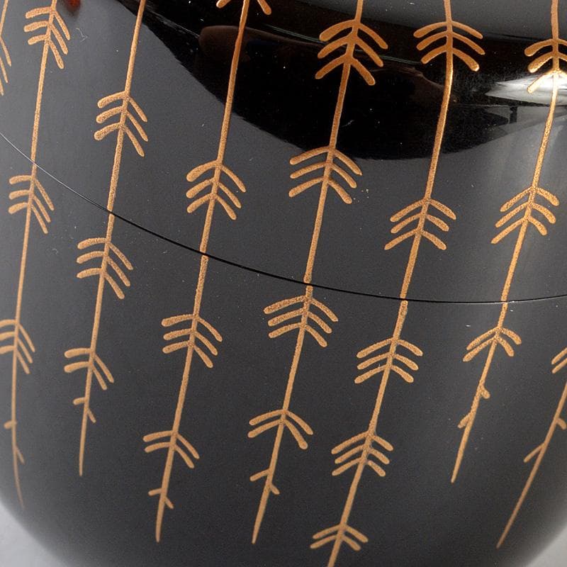 tora117　山中塗　坂下雄峰造　芽張柳蒔絵　大棗　共箱　V　5775