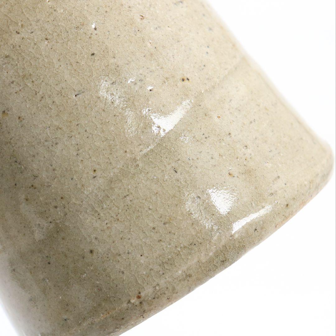 人間国宝 浜田庄司作 益子焼 掛分耳付花生 花瓶 尚美堂箱 共箱共布