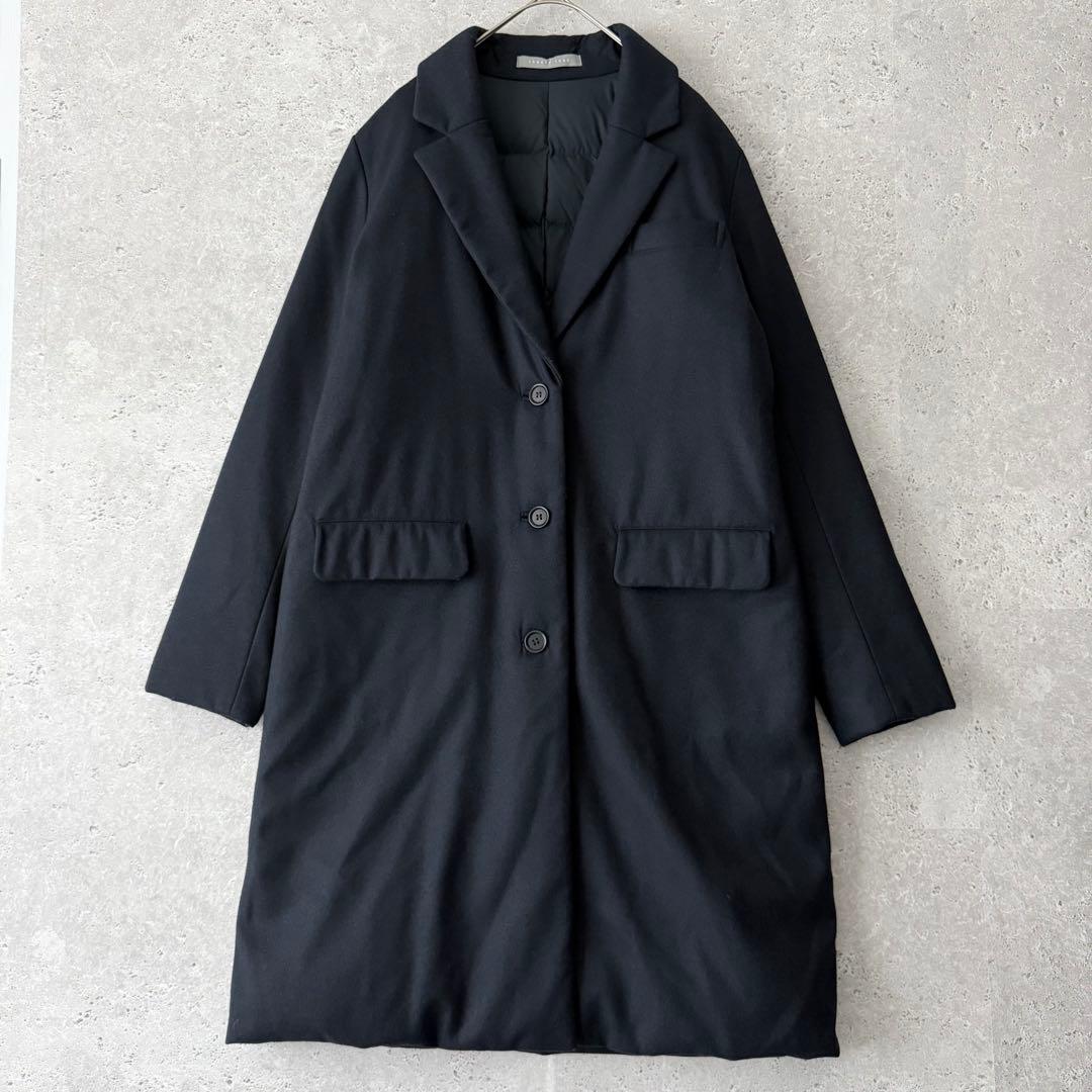 Theory luxe メルトンウール ダウン チェスターコート 40 ネイビー