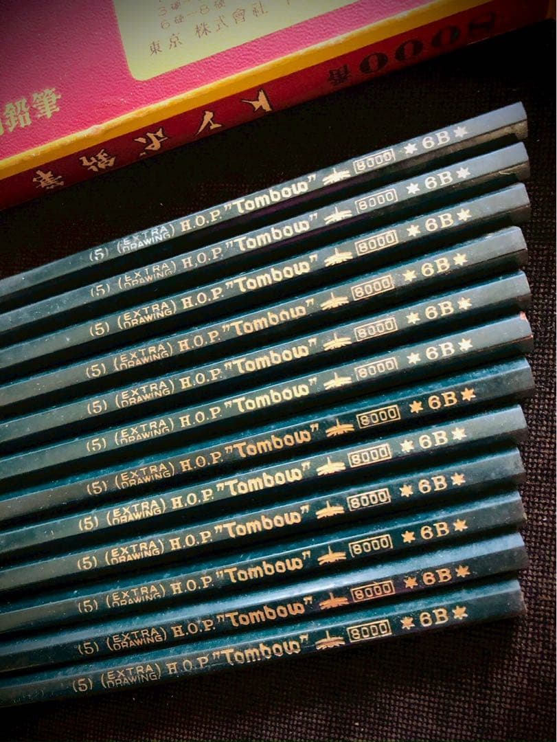 貴重！戦前（昭和13年）トンボ鉛筆8000番 最高級製図用鉛筆 「6B」12本