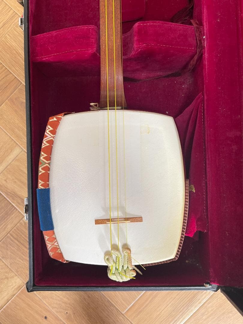 中棹三味線 両犬皮 花梨 糸巻き調整済み】すぐ弾けます。動画あり 地唄