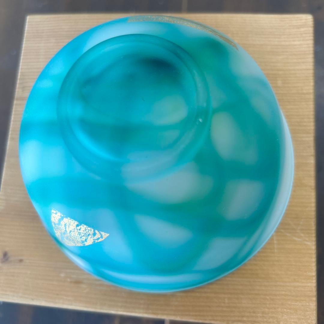 作家 ガラス作家 抹茶椀 茶道 金箔 マーブル模様 ヴァイオリン香合