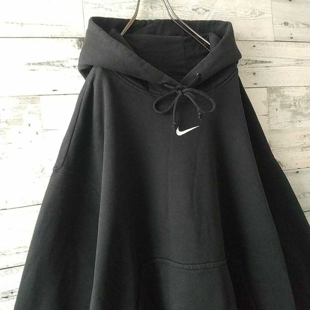超人気☆ナイキ 刺繍センターロゴ パーカー トラヴィス着用 XL～3L ブラック