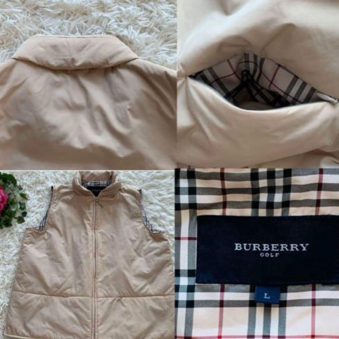 【L】美品 BURBERRY GOLF ノバチェック　フード付きベスト ゴルフ