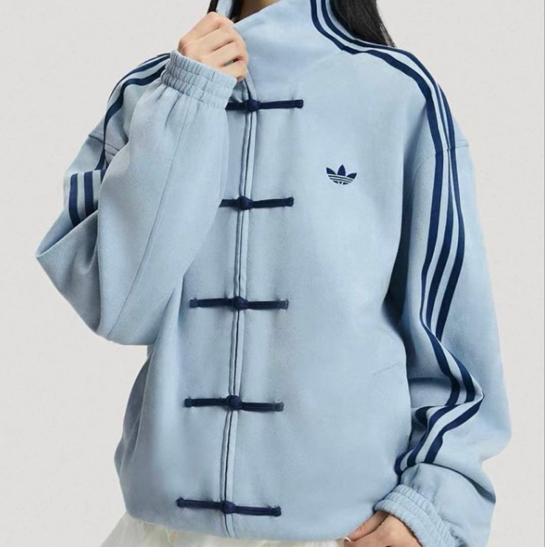 M 海外限定adidas originalsトラックジャケット　アディダス　水色