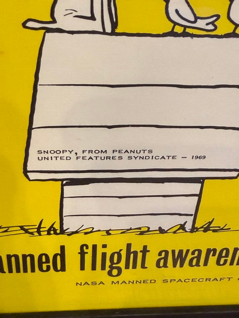 snoopy アストロノーツ　NASA ヴィンテージ　シルクスクリーン　ポスター