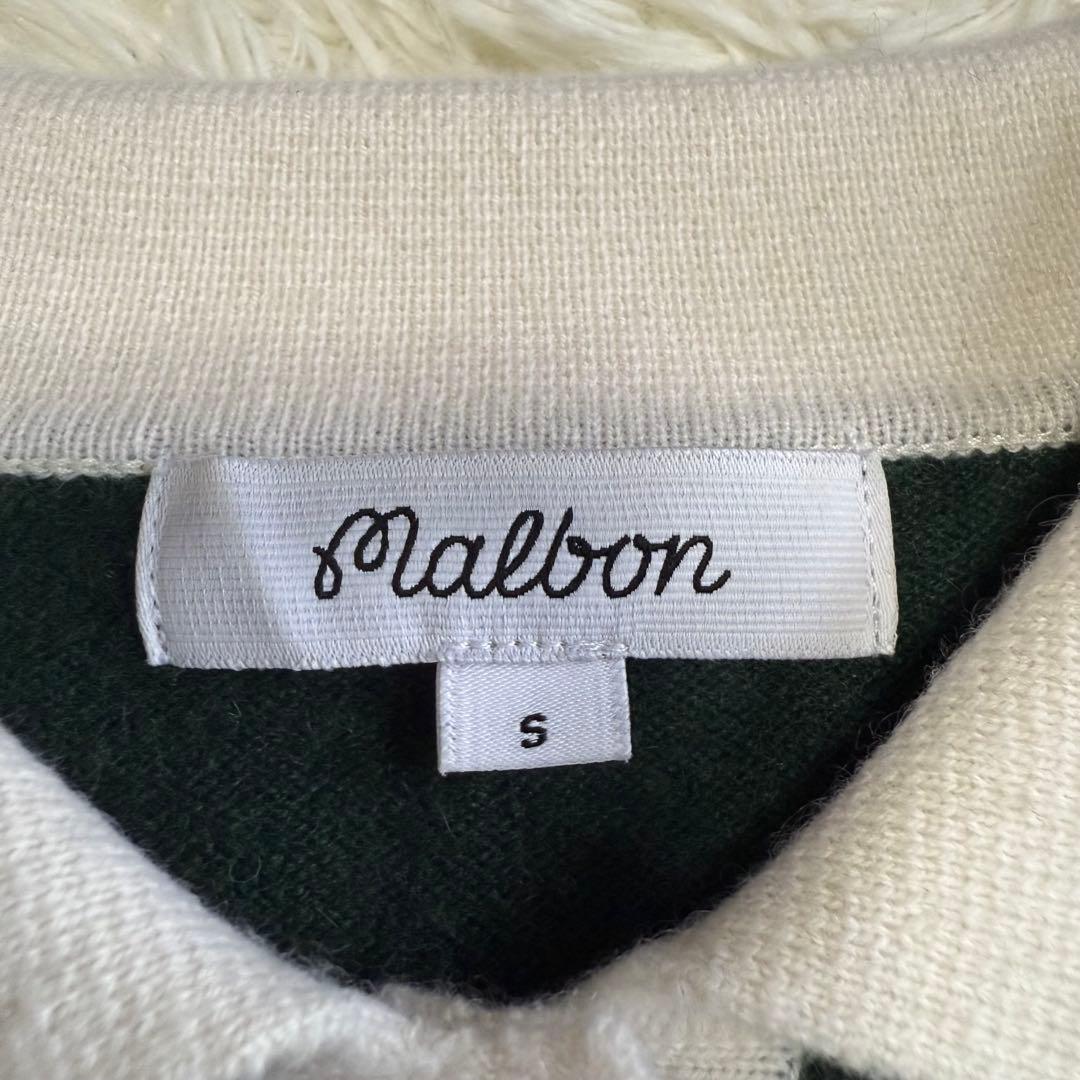 【マルボンゴルフ】美品 ポロシャツ グリーン ワッペン カシミヤ S レディース