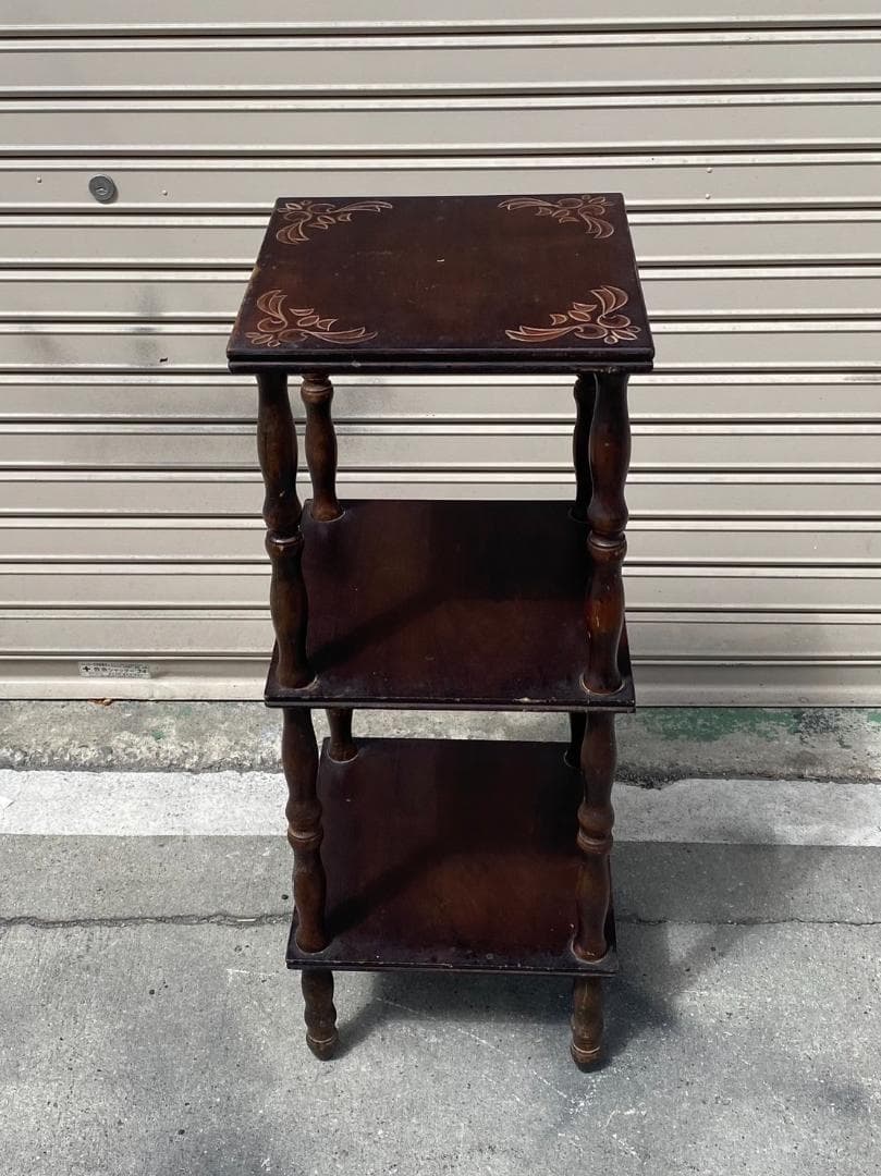 A444◇昭和レトロ サイドテーブル 飾り棚 花台