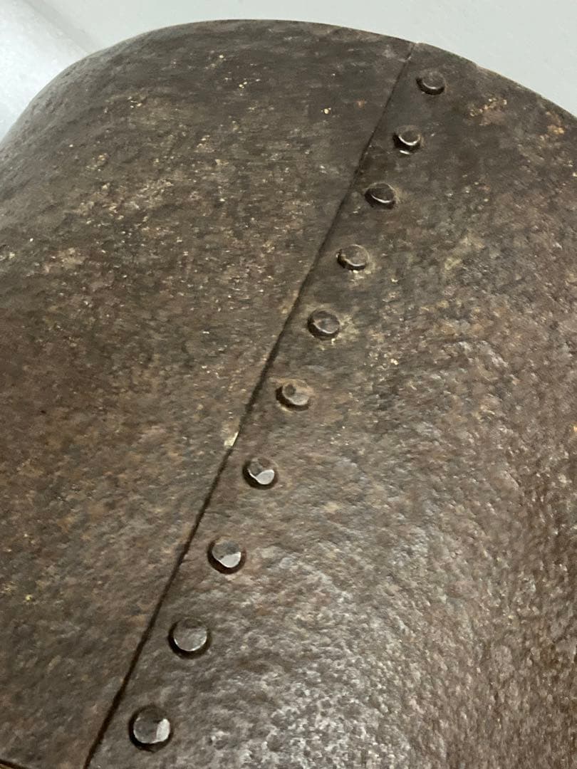 K)希少 時代物 レトロ 金塗り 火鉢 炭盆 鉄製 金属工芸 骨董品 古美術