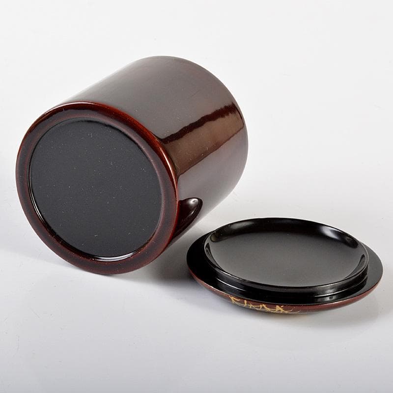 茶道具　塗師　千穂造　井伊大老好　撫子に鵜飼蒔絵　金林寺棗　共箱　V　R6487