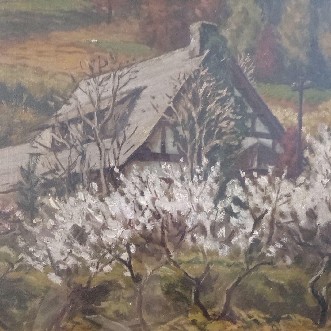 佐々木英夫（日本山林美術協会名誉会長）油彩画15号『早春の山里』1947年製作