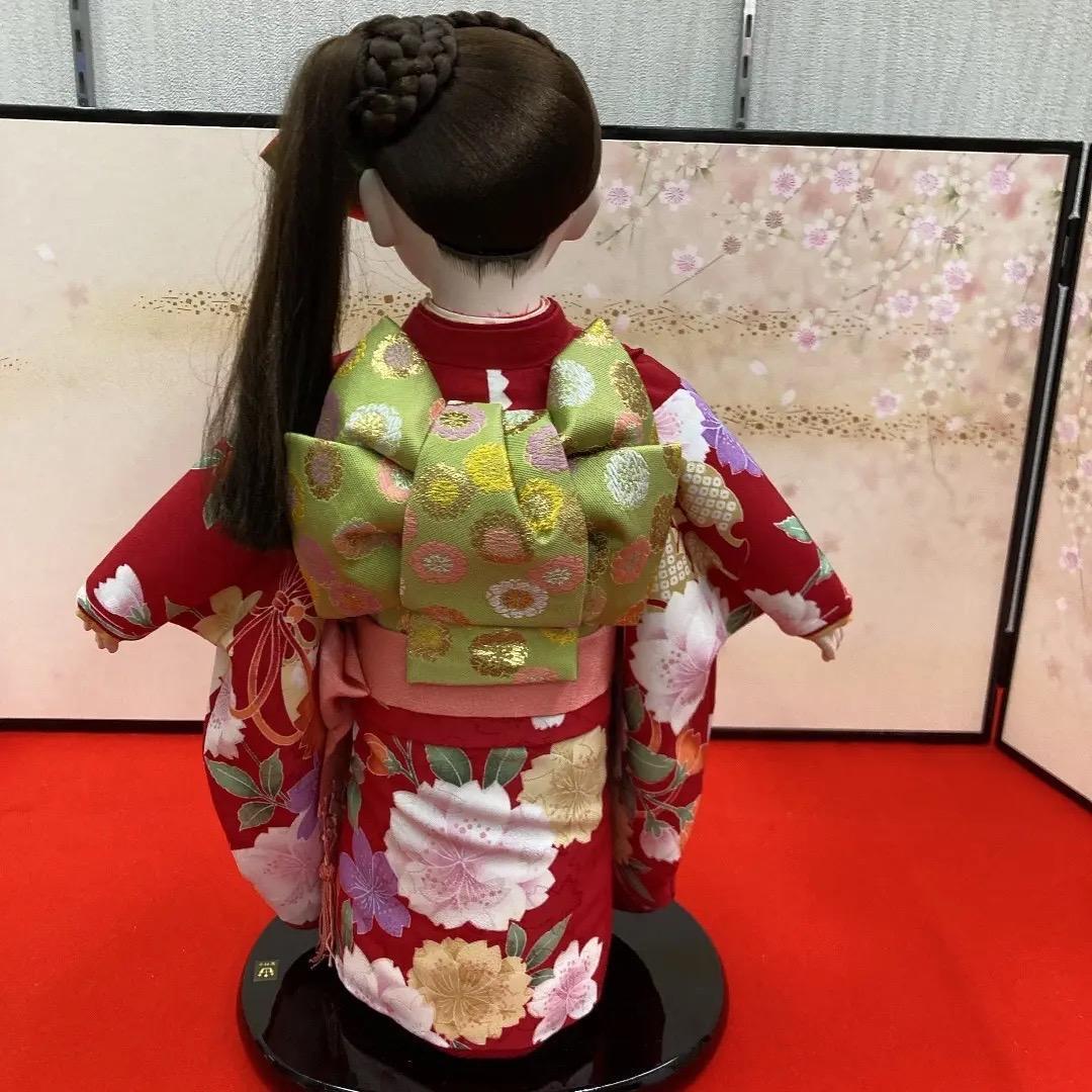 2203 可愛い市松人形 美品 市松人形 ポニーテール人形 高さ42.5㎝位