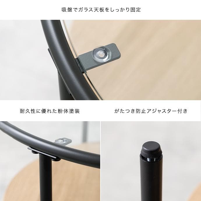 センターテーブル 小さめ 大理石 丸 ローテーブル 【ブラック×ブラウン】