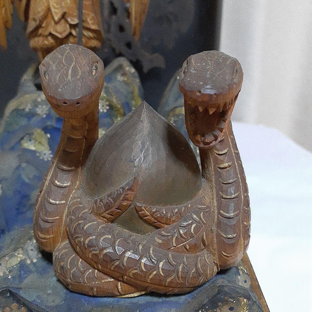 極逸品【護法魔王尊 荼枳尼天 双頭宝珠巳神】厨子 神像 仏像 - メルカリ