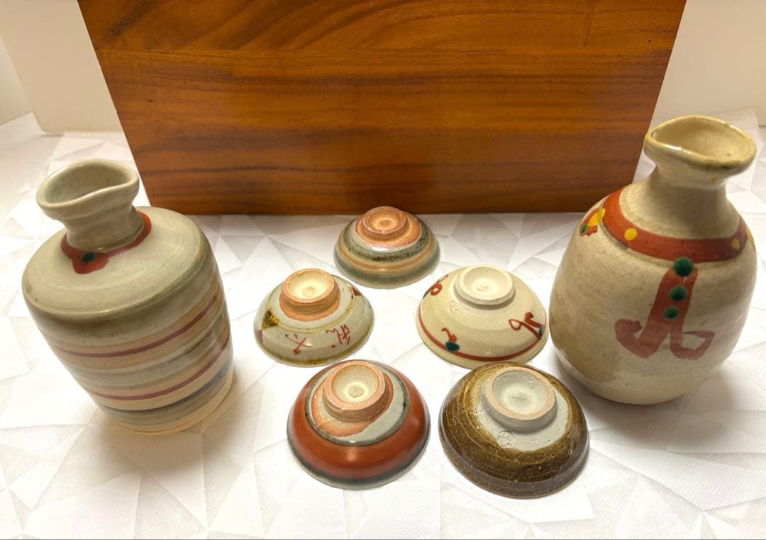 京焼　国領寿人 作　酒器セット　徳利2個　お猪口５個　作家さん　清水焼