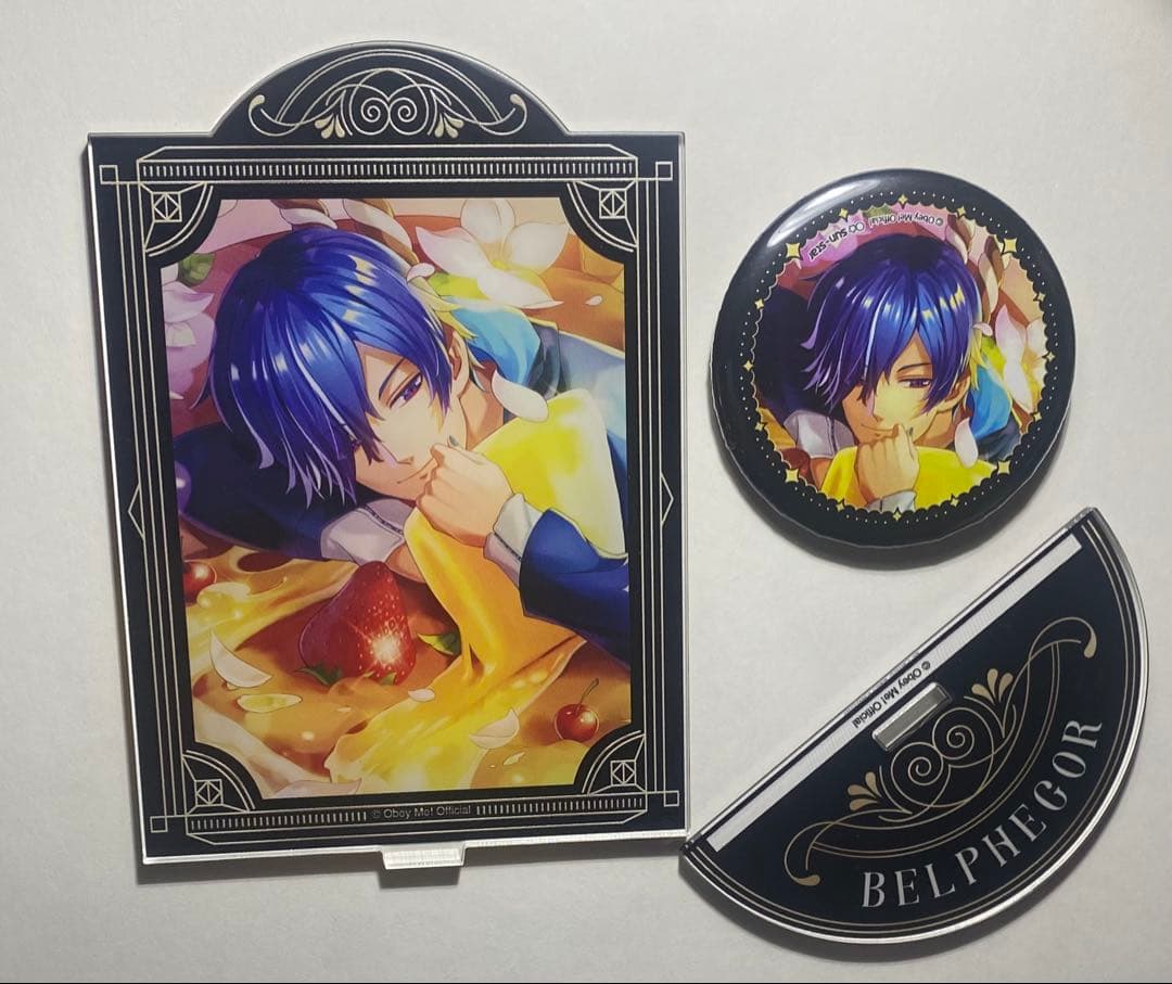 Obey Me! ベルフェゴール アクリルスタンド&缶バッジ きゃらドリ