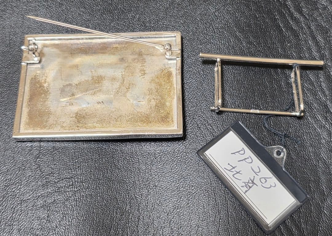 希少】Shyo Miyama 銀製ベルトバックル／インテリアスタンド（北斎)