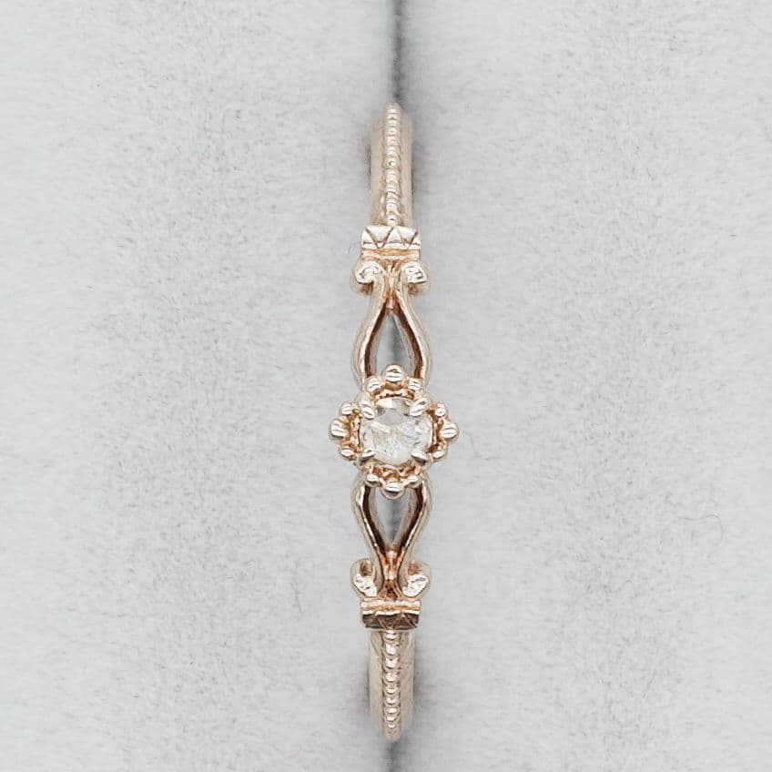 agete K10 ダイヤ リング アンティーク調