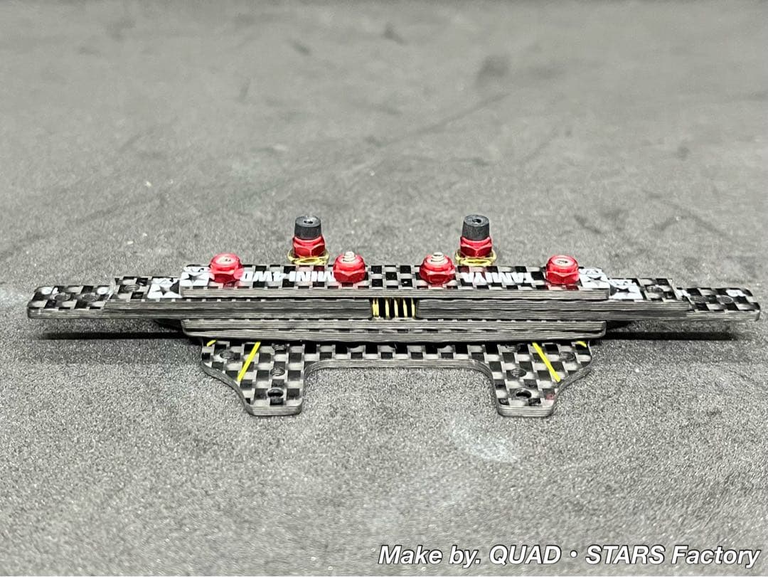 【ミニ四駆・MS用】2軸ATスラダン＋１軸リヤアンカー＋リヤスキッド　カーボン