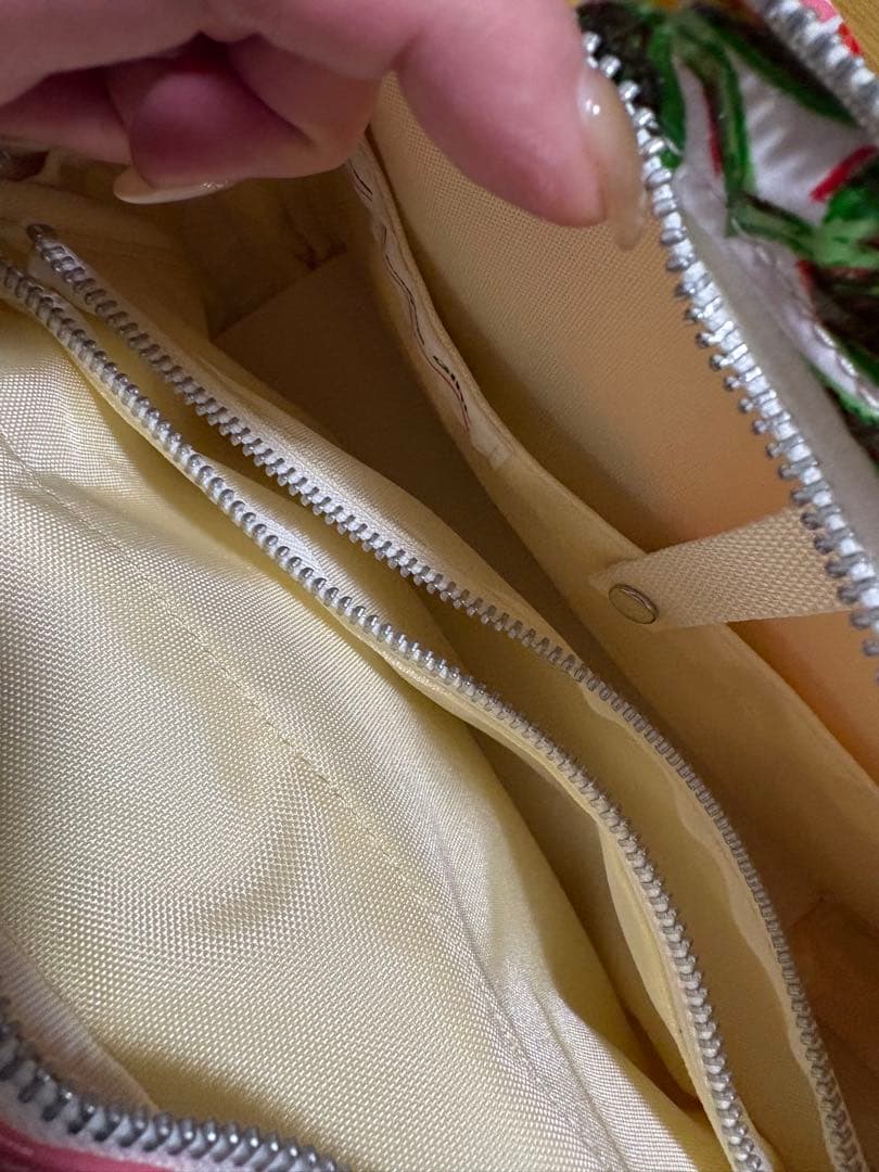 コムデギャルソンガール　ピンク花柄バッグ