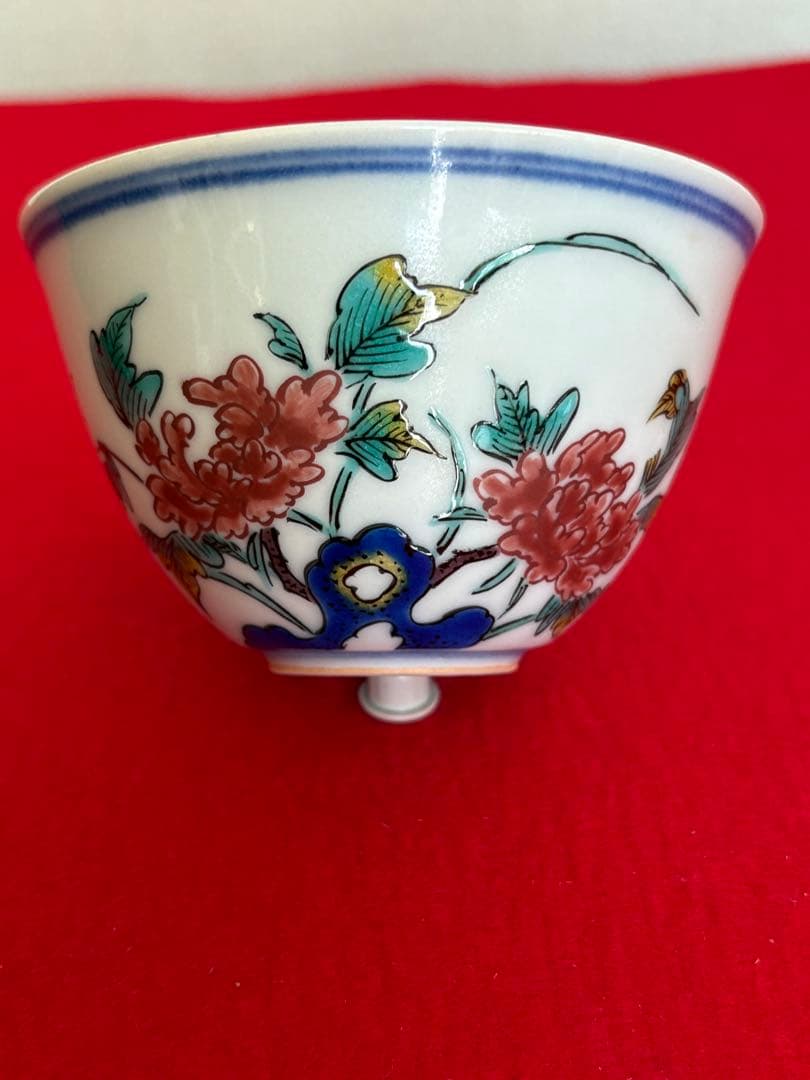 人間国宝 初代 徳田八十吉作 古九谷写意 汲出茶碗 十客 管理