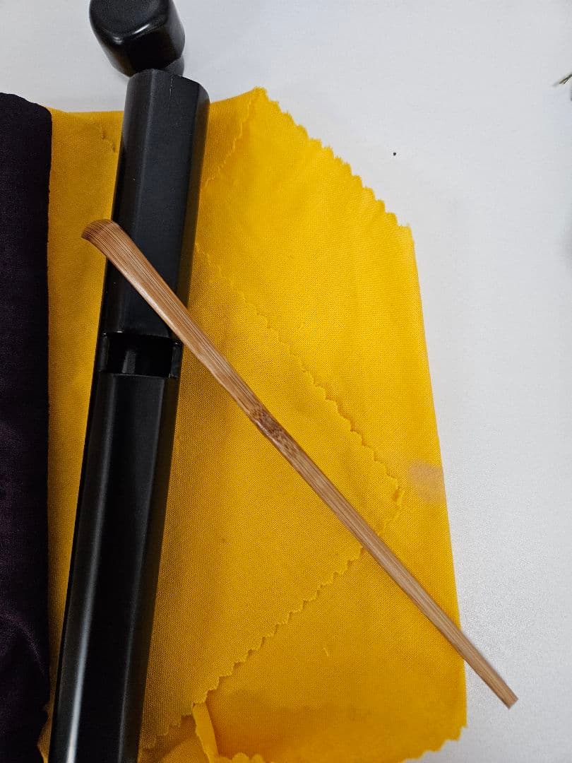 吉田高仙 作 茶杓「泪」利休写 共箱 共筒 略歴付 完品