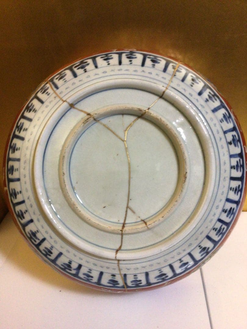 古九谷 三ツ鉢 木箱付き 古九谷 三ツ鉢 木箱付き