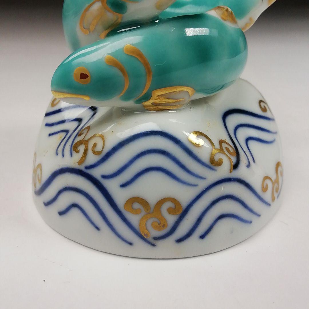 T794 蓋置 『色絵 鮎』『高野昭阿弥 造』 共箱 茶道具