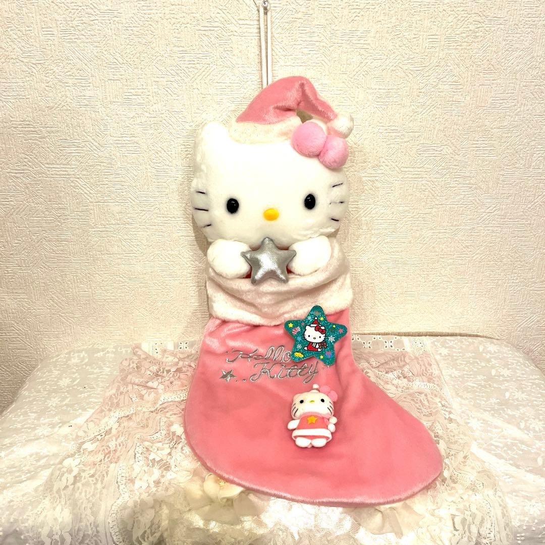 レア‼️ミニサンタキティが付いたビッグキティサンタ くつ下カードタグ付き レア‼️ミニサンタキティが付いたビッグキティサンタ くつ下カードタグ