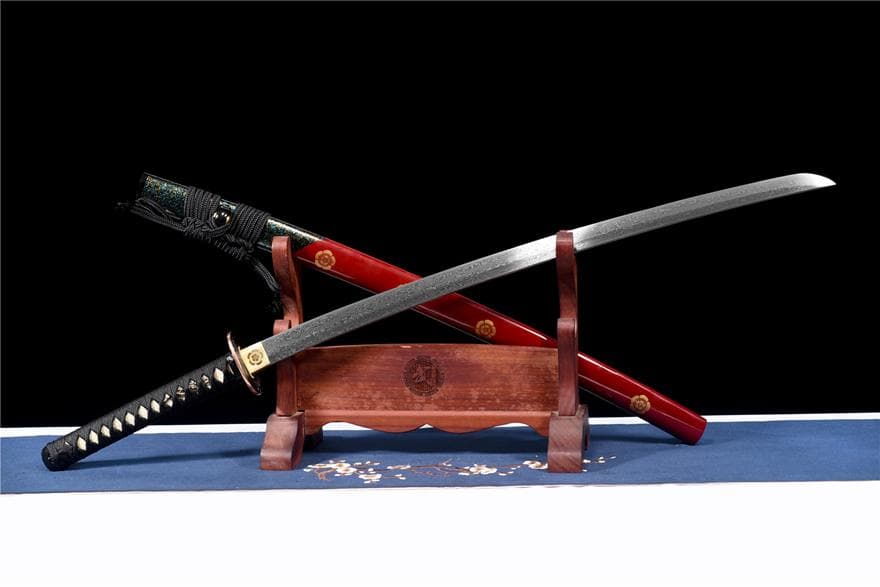 【莫仙】石洗模様スチールコイル模様武士刀 日本刀 模造刀 居合刀