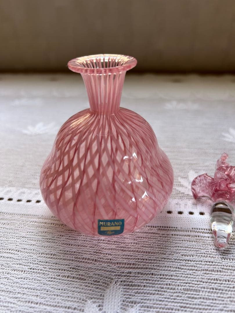 ベネチアングラス ムラーノガラス 香水瓶 ピンクが綺麗